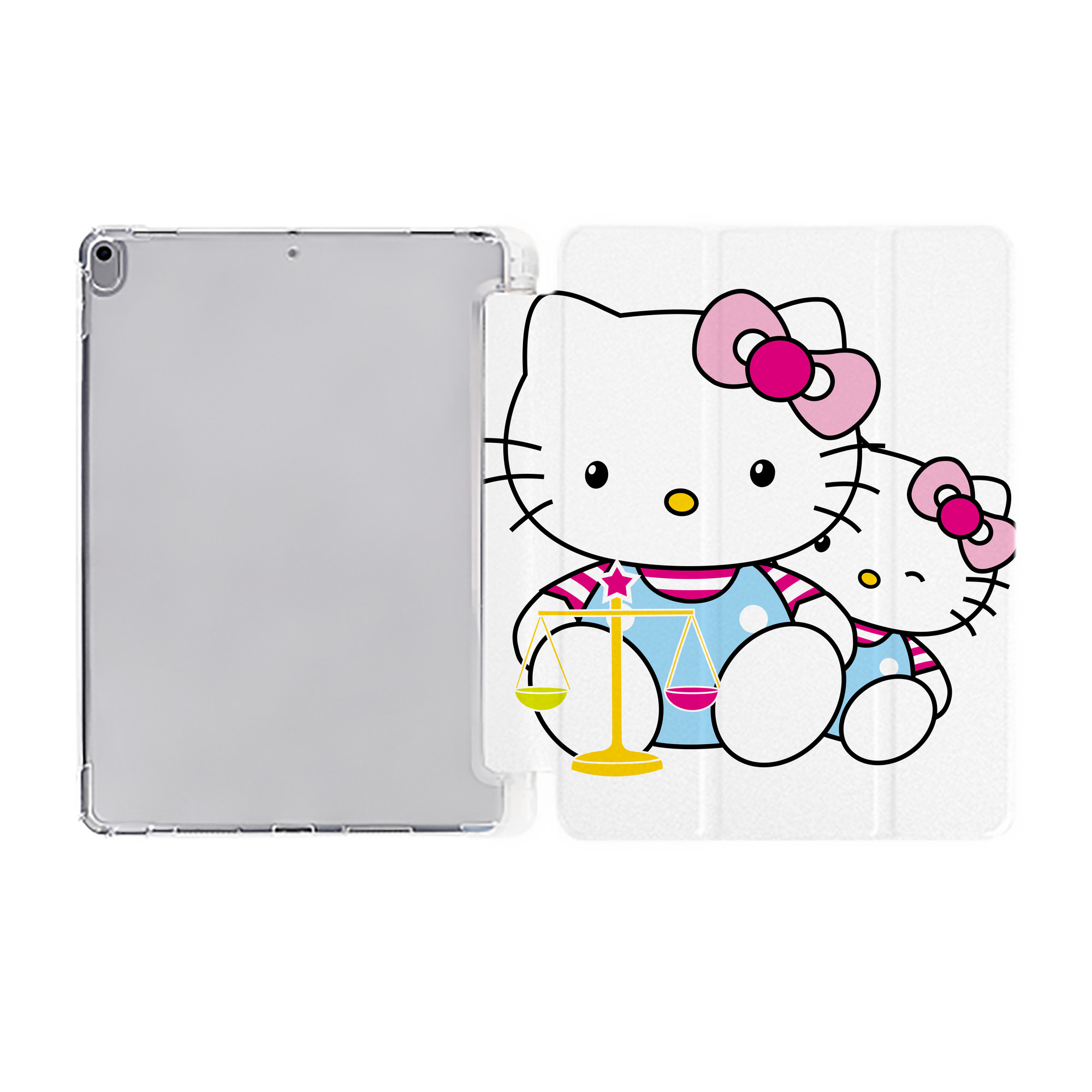 （画像用） Hello Kitty ハローキティ IPad ケース ペン収納付き 三つ折りスタンド PUレザー×シリコン 対応機種9.5/10.5/10.9インチ